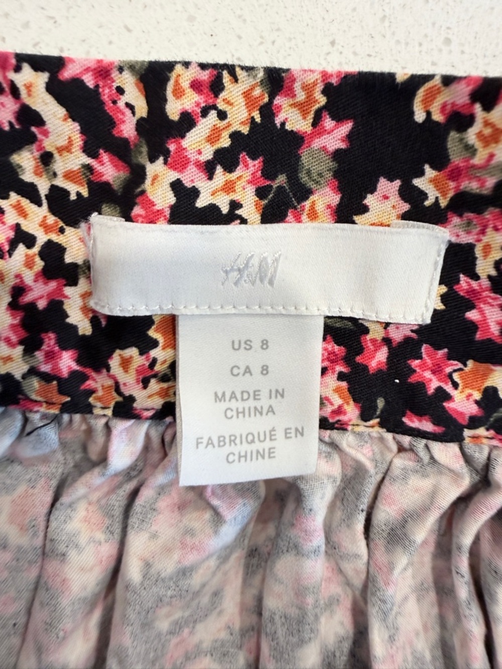 H&M Moody Floral Midi Skirt US8 Ditsy Print Cottagecore Whimsigoth A-Line Cotton - Picture 9 of 9
